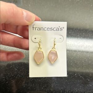 Francesca's Collections Gold and Pink Earrings